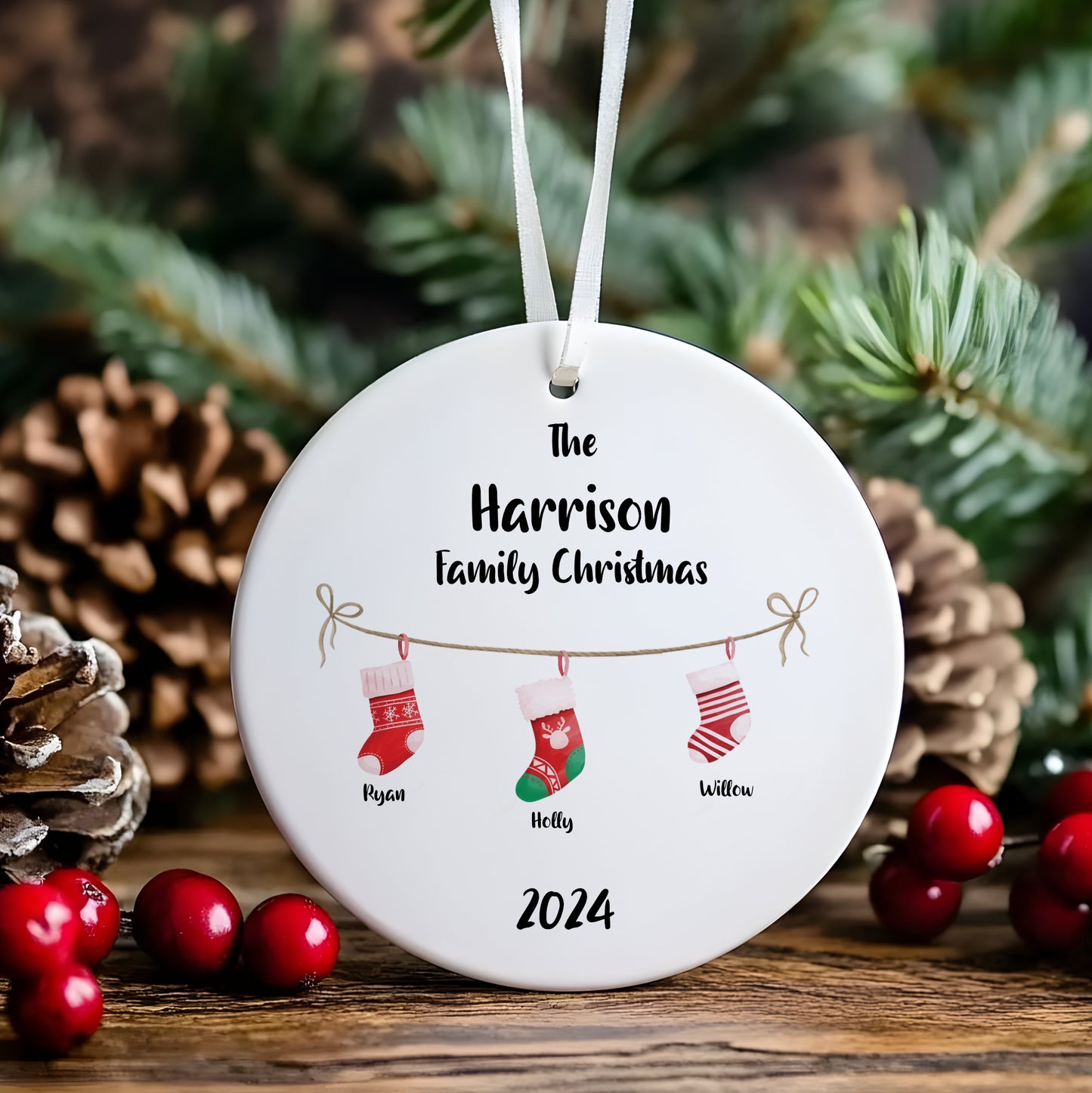 Family Stockings Personalised Hanging Bauble