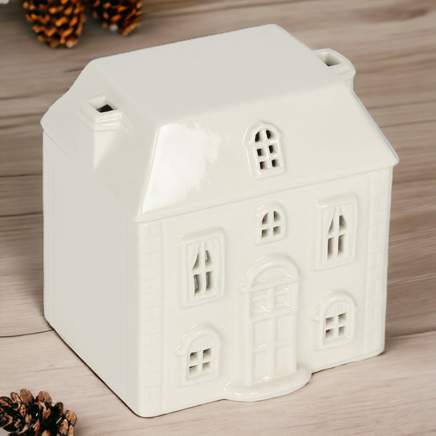 White Ceramic House Oil Burner