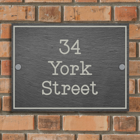 Bordered Rectangle House Sign