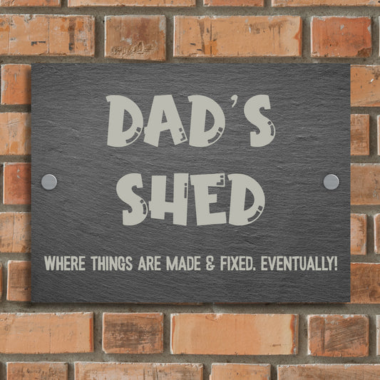 Dads Shed Rectangle Slate Sign