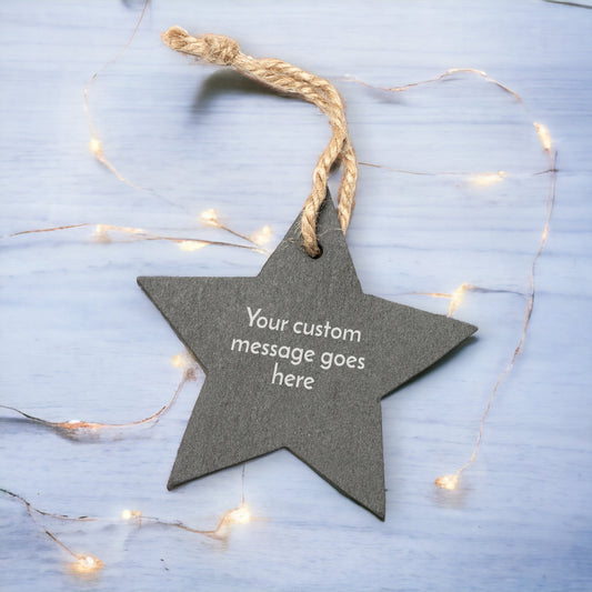 Star Slate Hanging Decoration - Custom Message