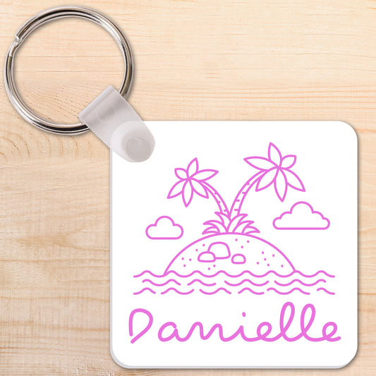 Island Vibes Pink Keyring