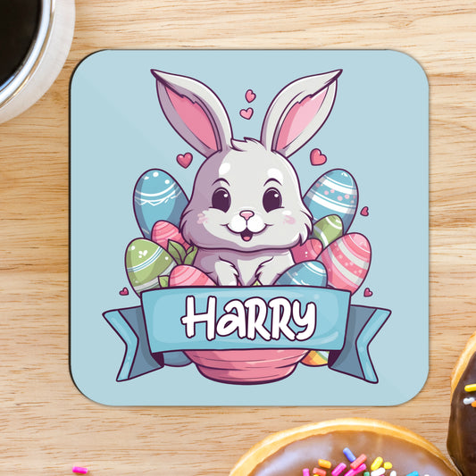 Personalised Easter Blue Coaster