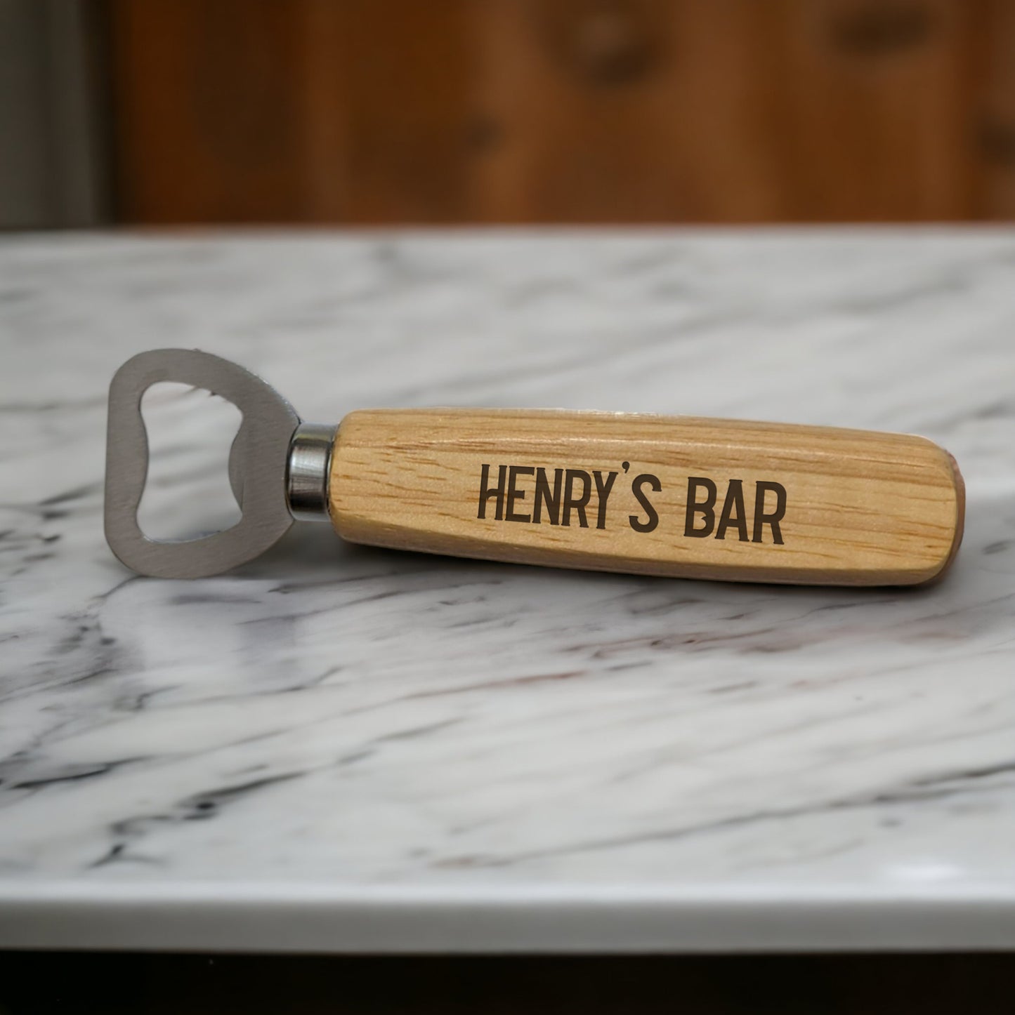 Wooden Bottle Opener - Name's Bar