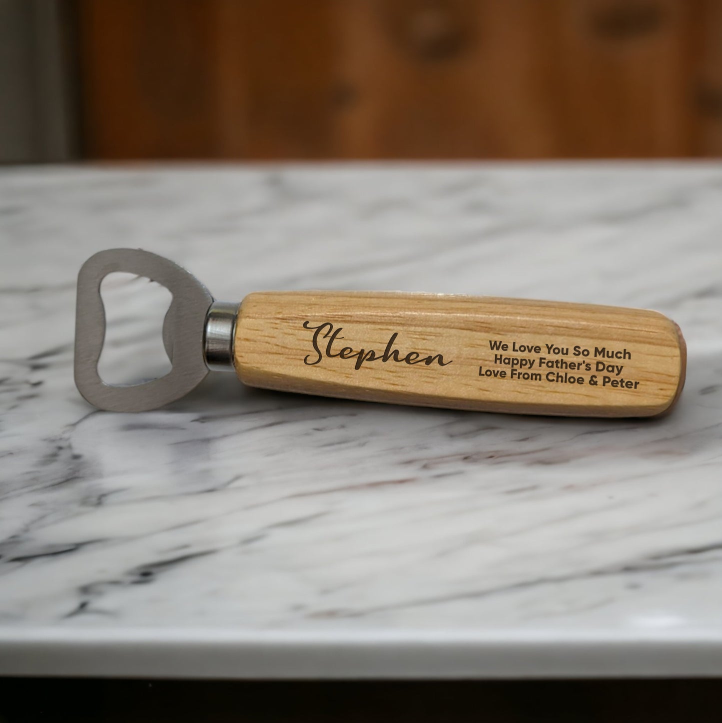 Wooden Bottle Opener - Name & Message