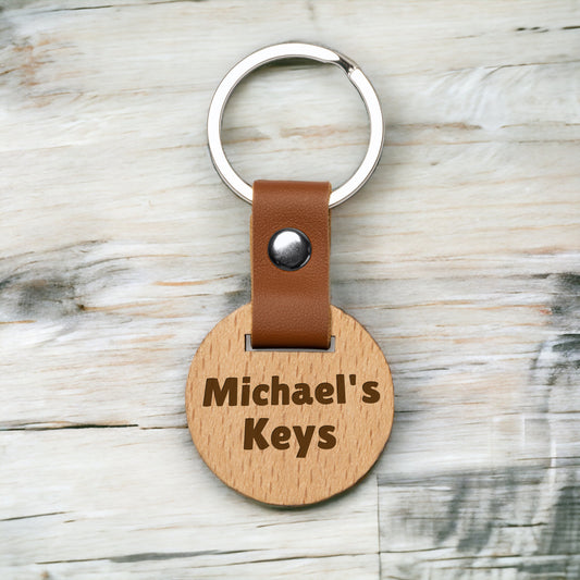 Wooden Keyring - Name's Keys